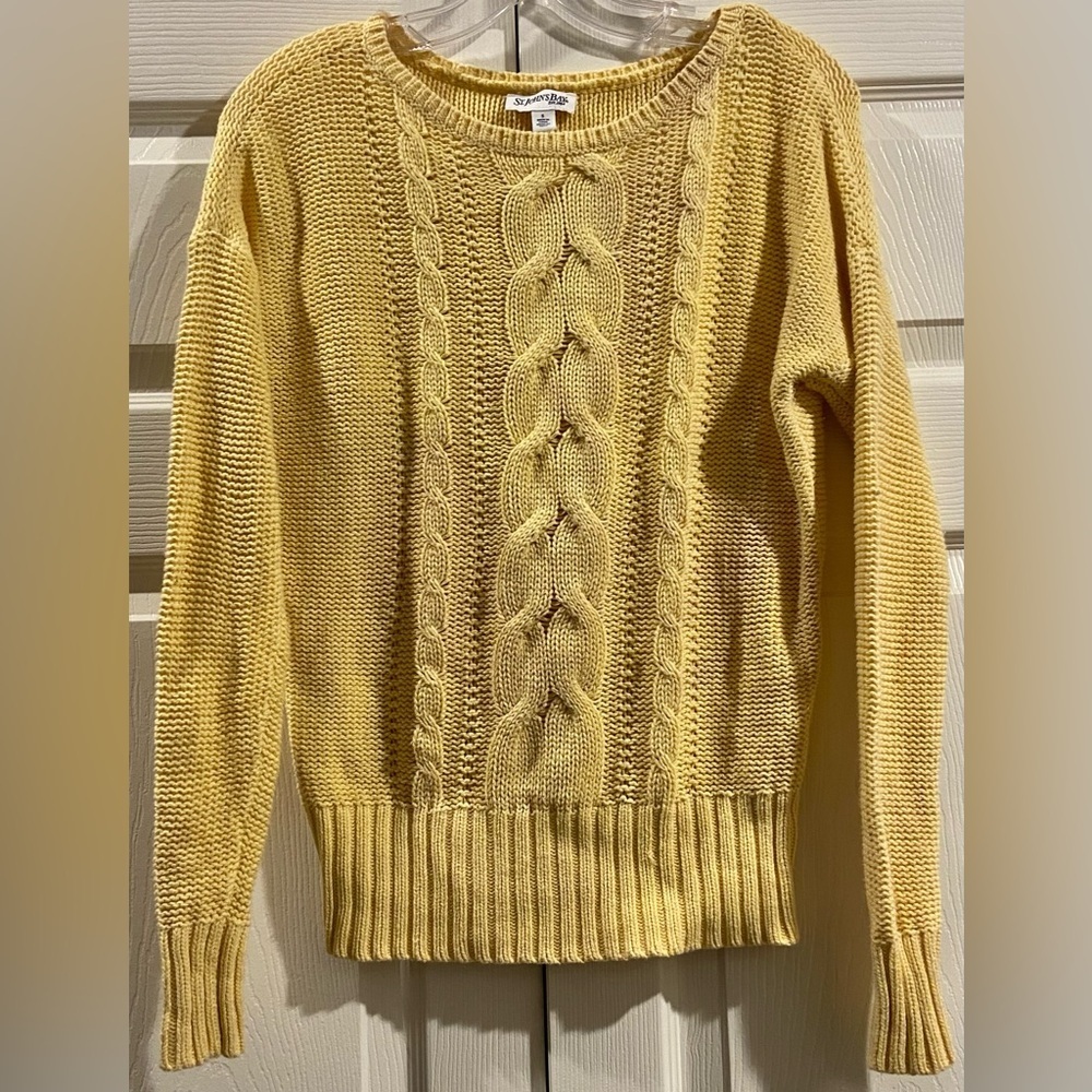 St John’s Bay Vtg Women’s Yellow Colored Knit Sweater, Size S